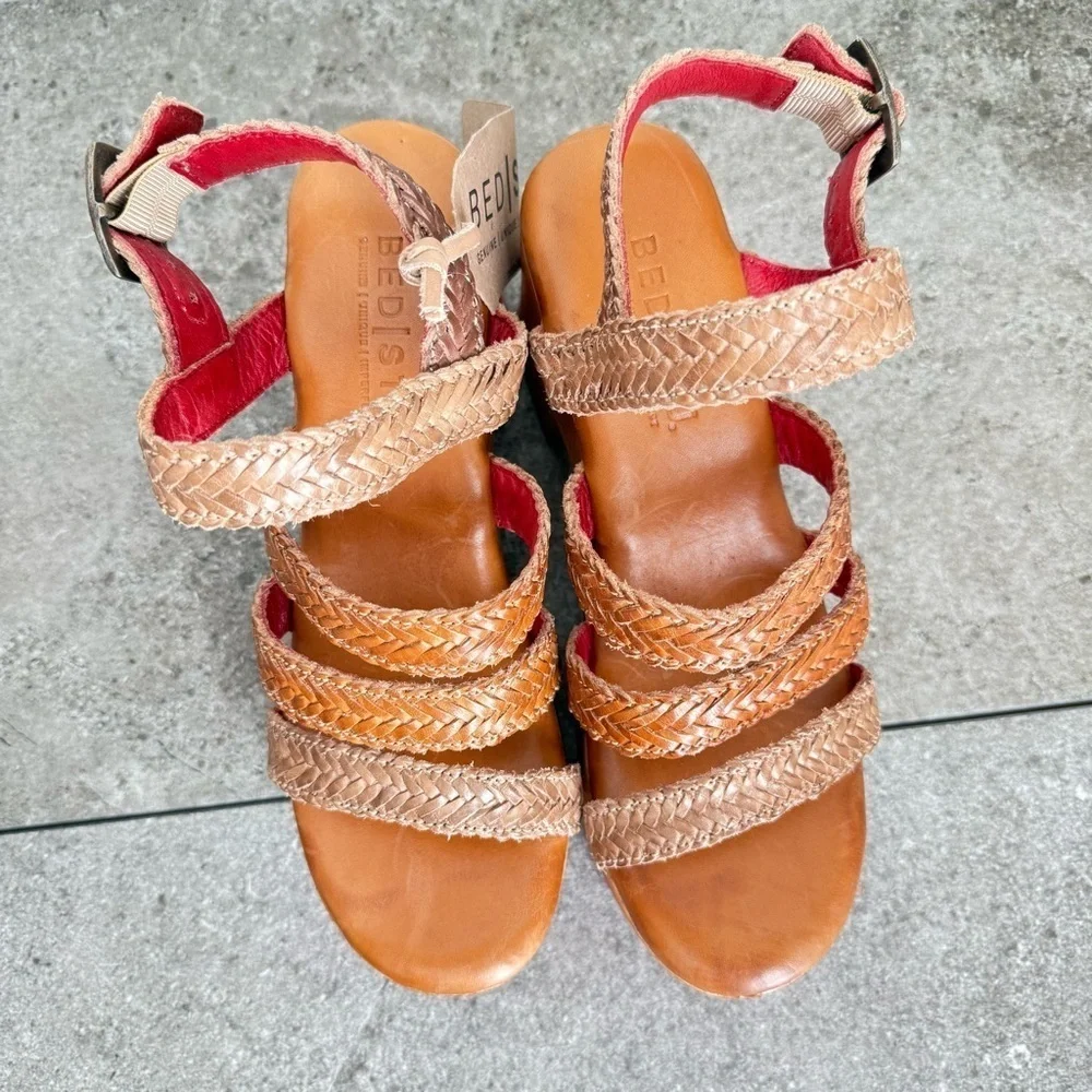 NEW Bed Stu Voicing Braided Leather Platform Sandals Size 6